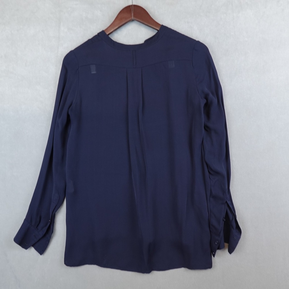 Vince Silk Top Womens XS Navy Lagenlook Minimalist Core Career - Picture 6 of 7